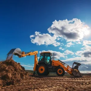depositphotos 316117926 stock photo wheel loader excavator with field
